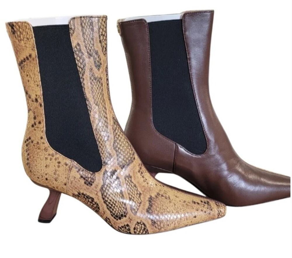 Sam Edelman Sammie Brown and Snake Skin Print Bootie